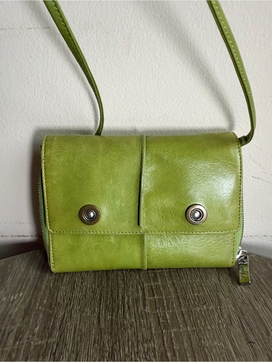 HOBO Handbags - HOBO Lime Green Leather Crossbody Wristlet